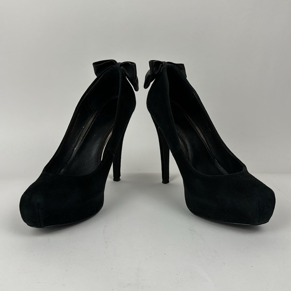 Dolce Vita  Black Suede platform heel, size 8, bows on back - Picture 4 of 9
